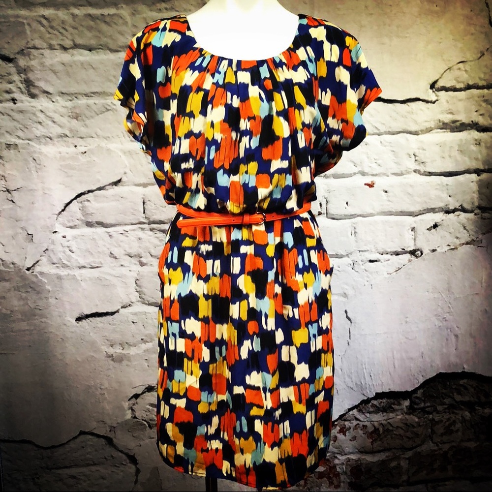 AB Studio watercolor dress pockets - Picture 2 of 8